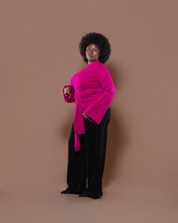 Aura Knit Top in Fuchsia