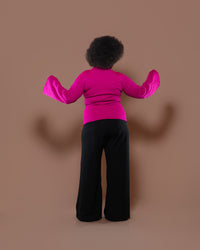 Aura Knit Top in Fuchsia
