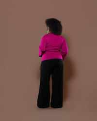 Aura Knit Top in Fuchsia