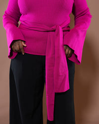 Aura Knit Top in Fuchsia