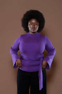 Aura Knit Top in Plum