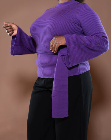 Aura Knit Top in Plum