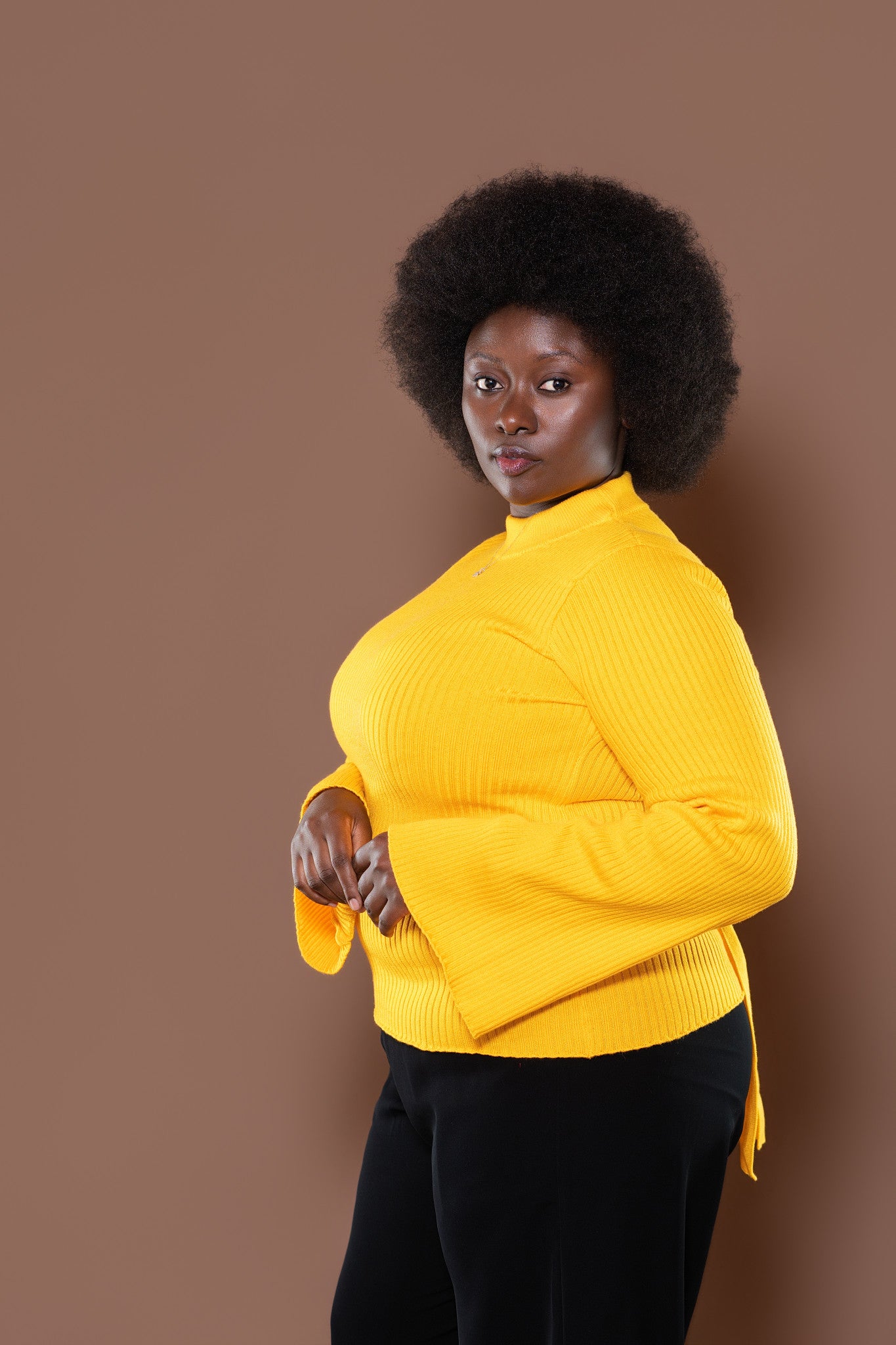 Aura Knit Top in Mustard