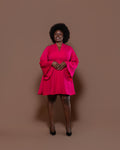 Vouge Mini Dress in Ruby Pink