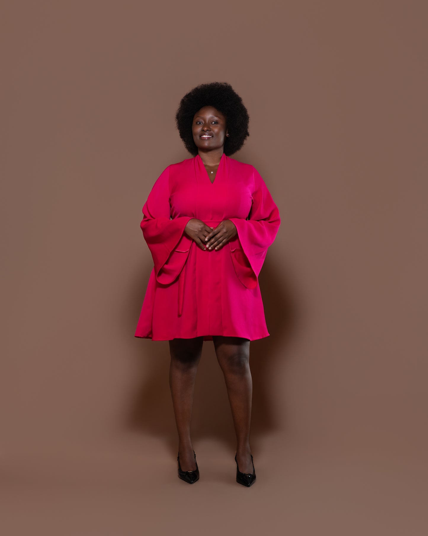 Vouge Mini Dress in Ruby Pink