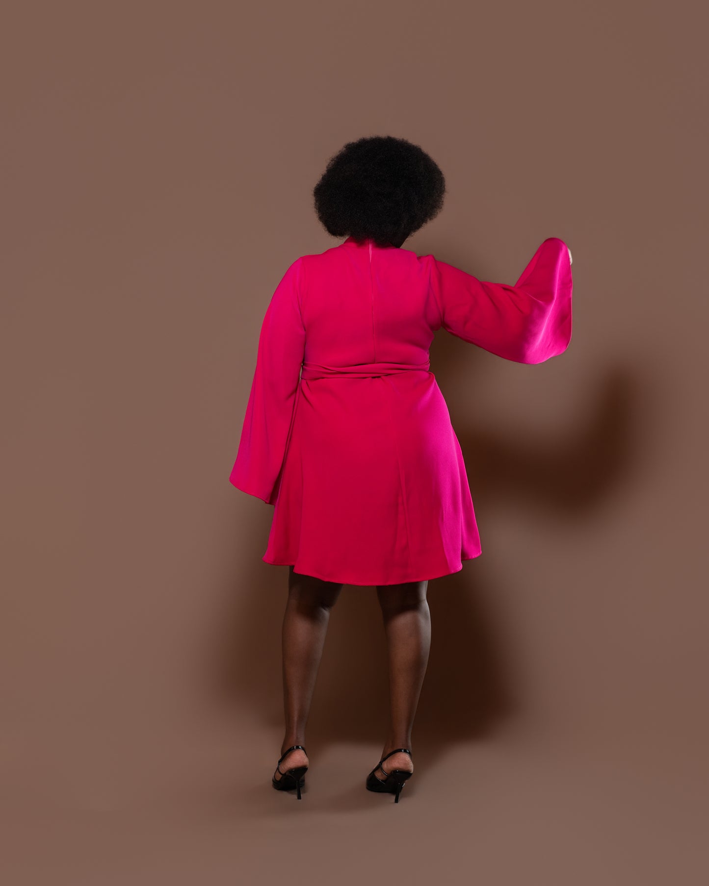 Vouge Mini Dress in Ruby Pink