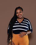 Riviera Stripe Knit Top in Navy