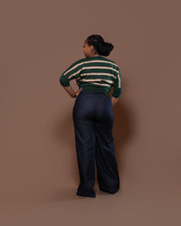 Riviera Stripe Knit Top in Emerald
