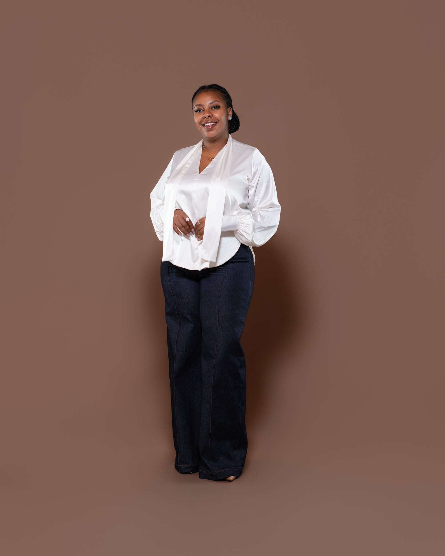 Bella Blouse in Pearl Shine
