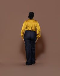 Bella Blouse in Mustard Shine