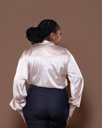 Bella Blouse in Cream Shine