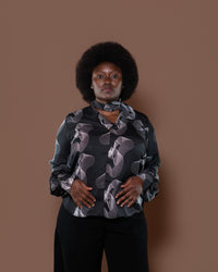 Bella Blouse in Monochrome Wave