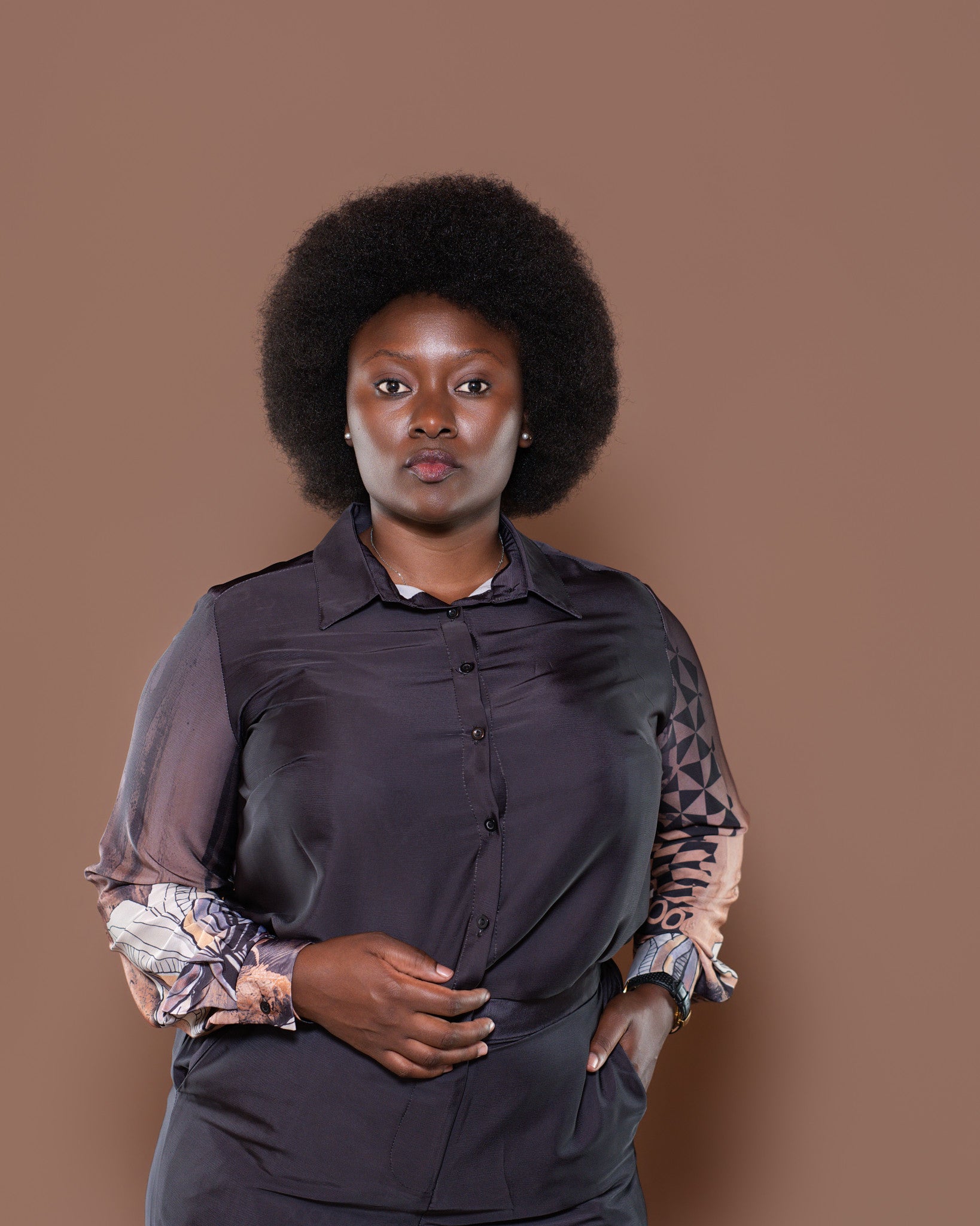 Botanical Boarder Blouse in Ebony