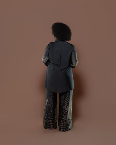 Botanical Boarder Blouse in Sage