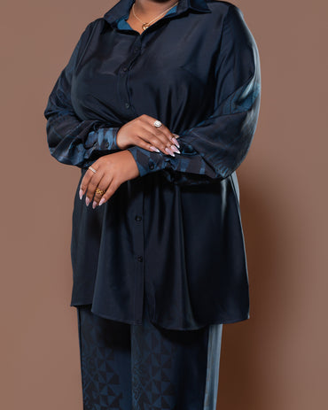 Botanical Boarder Blouse in Nile
