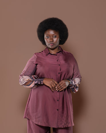 Botanical Boarder Blouse in Mauve
