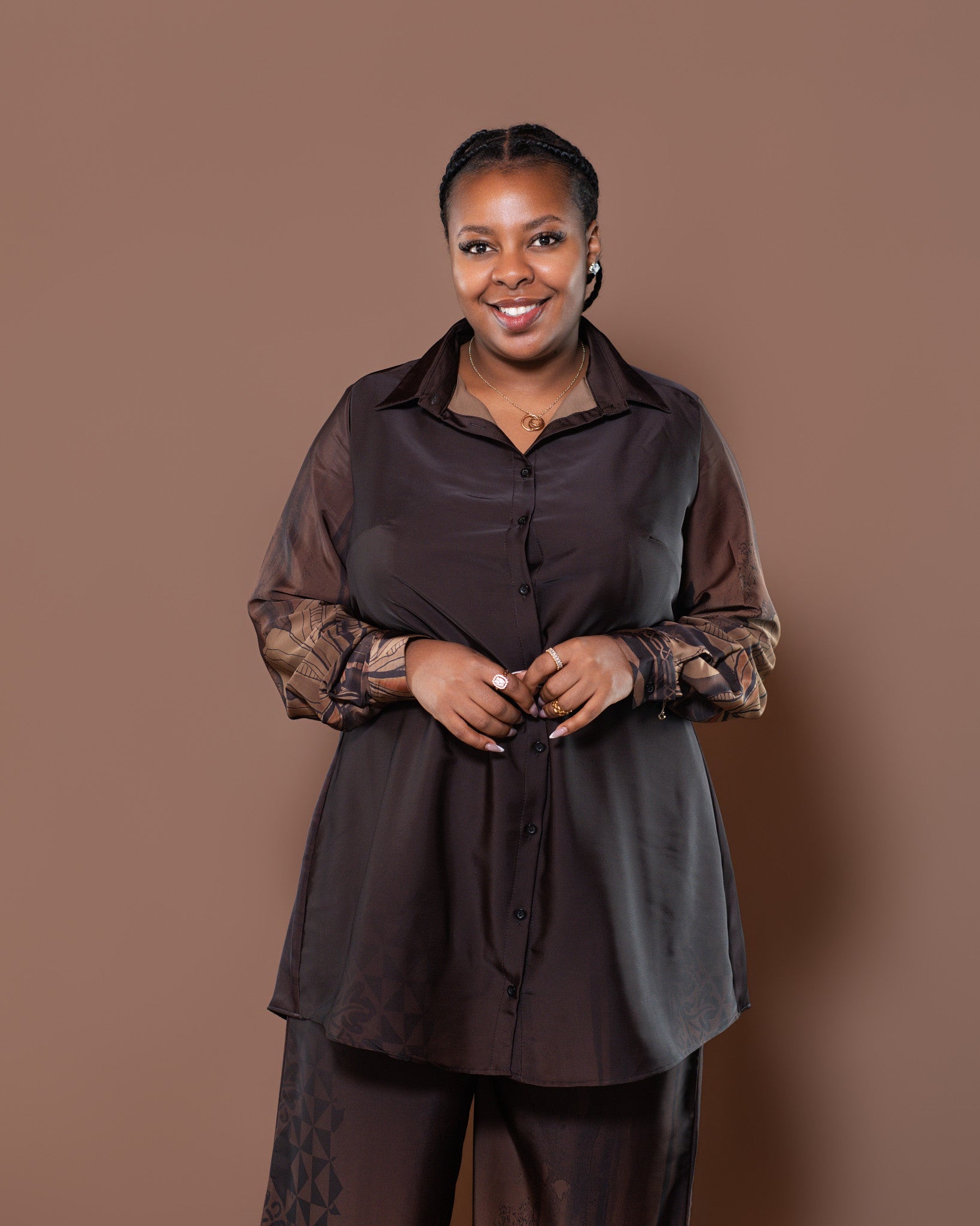 Botanical Boarder Blouse in Copper