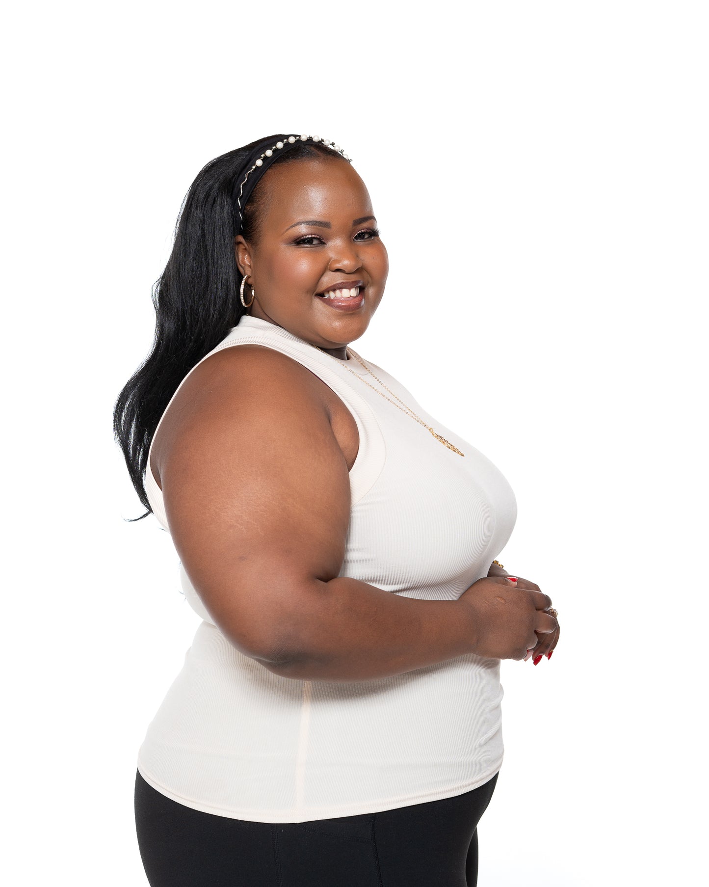Beige Ribbed Tank Top