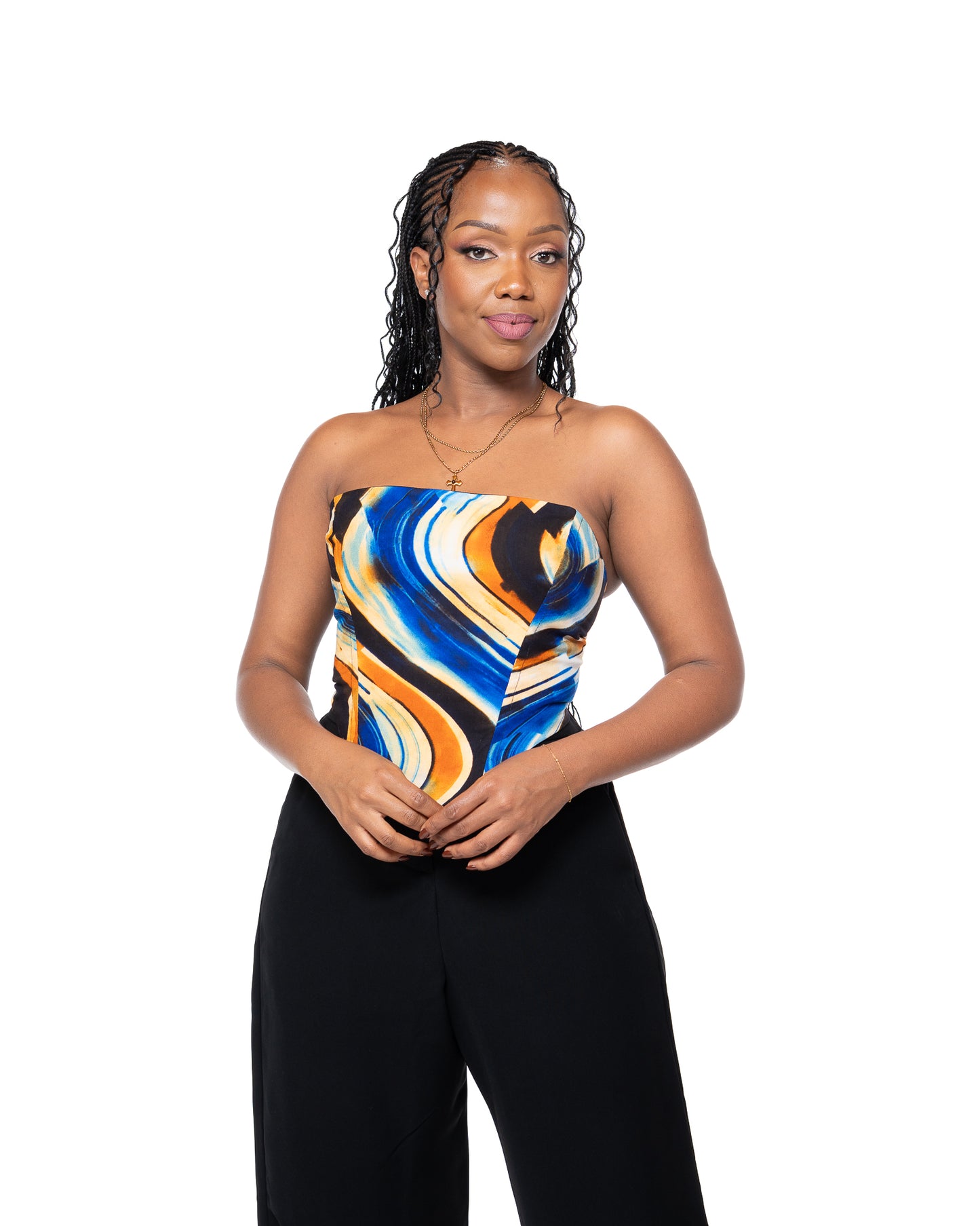 Ankara Corset In Lava
