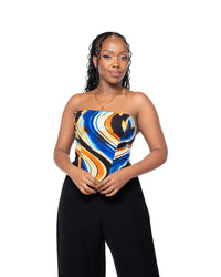 Ankara Corset In Lava
