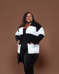 Black Monochrome Midi Cardigan