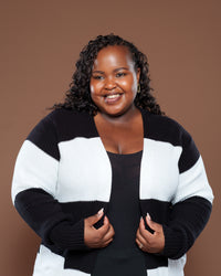 Black Monochrome Midi Cardigan