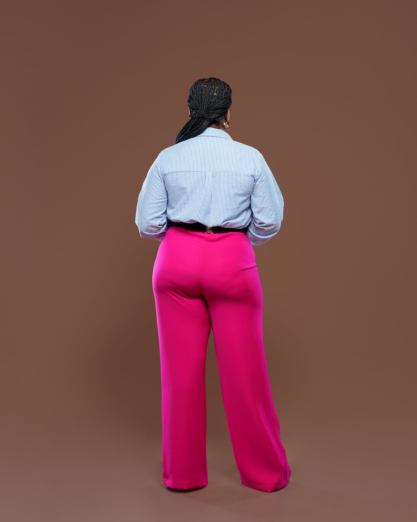 Fluid Semi-Fitted Pants in Ruby Pink
