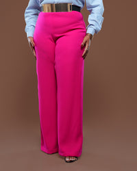 Fluid Semi-Fitted Pants in Ruby Pink