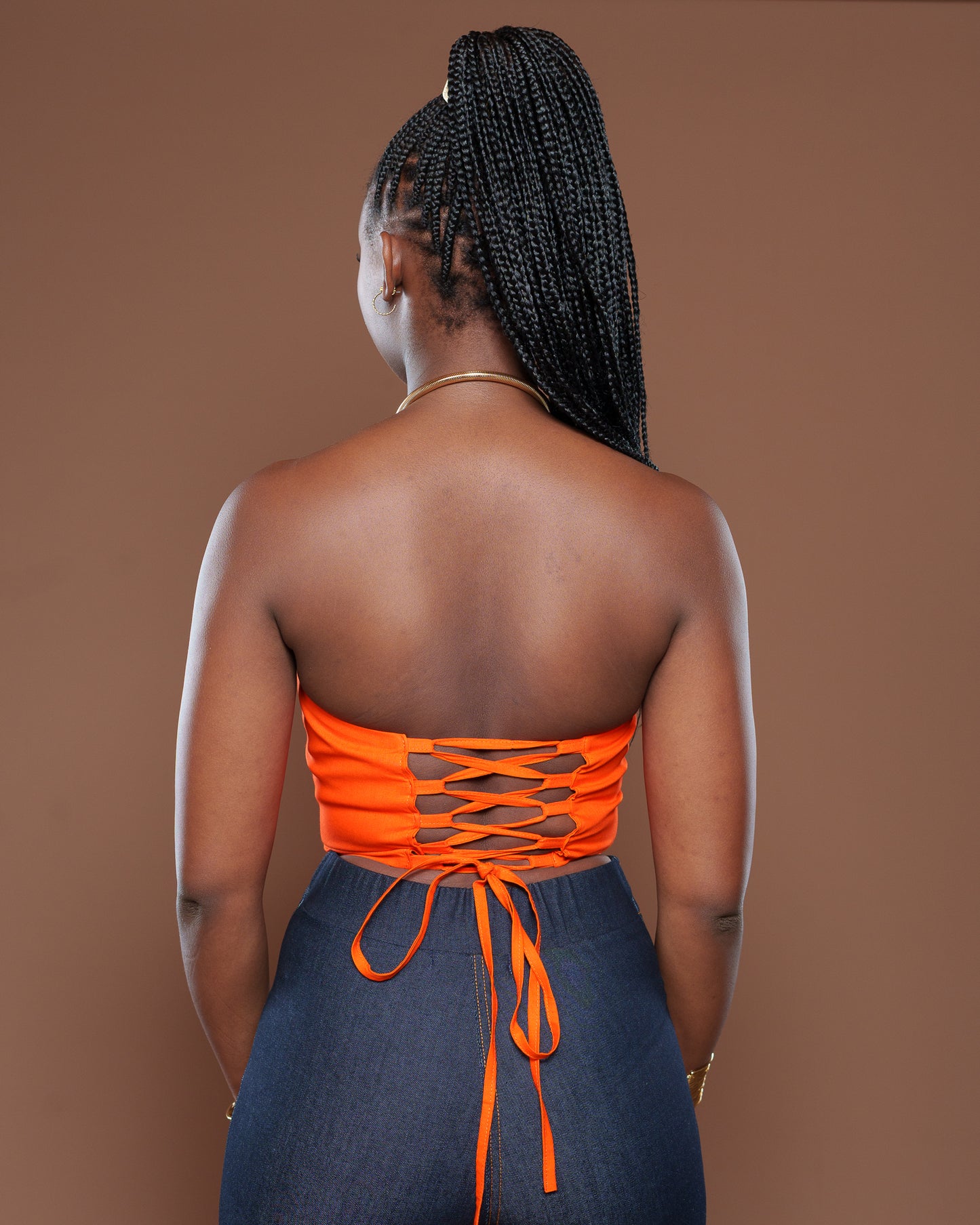 Ankara Corset In Orange