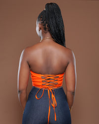 Ankara Corset In Orange