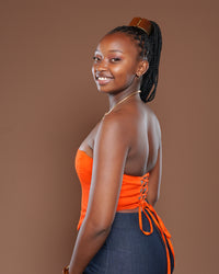 Ankara Corset In Orange