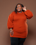 Sienna Sweater Dress In Burnt Orange