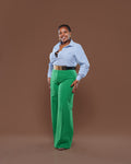 Fluid Wide-Leg Pants in Lime Green