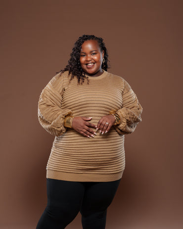 Sienna Sweater Dress In Tan