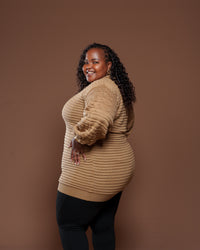 Sienna Sweater Dress In Tan