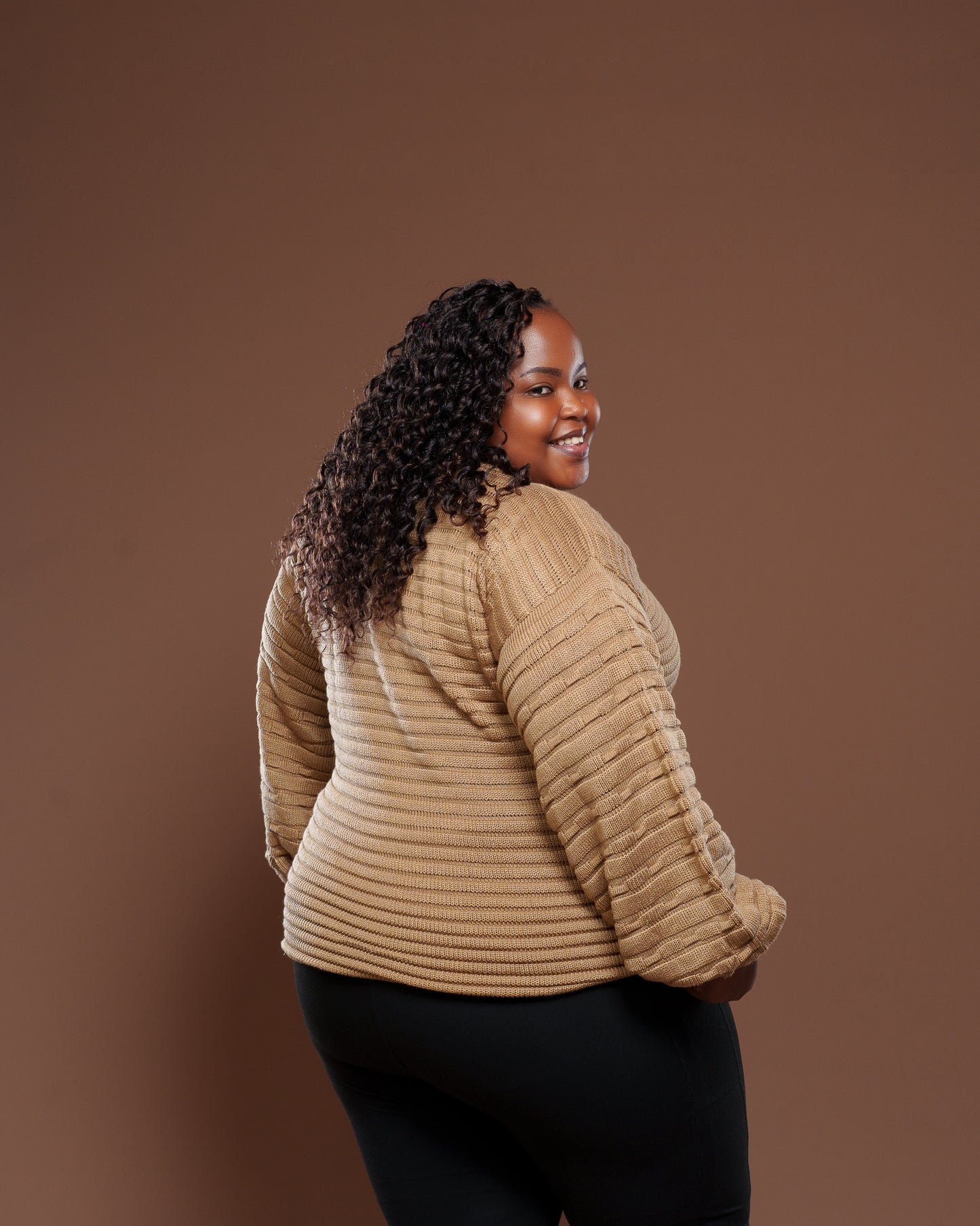 Sienna Sweater Dress In Tan