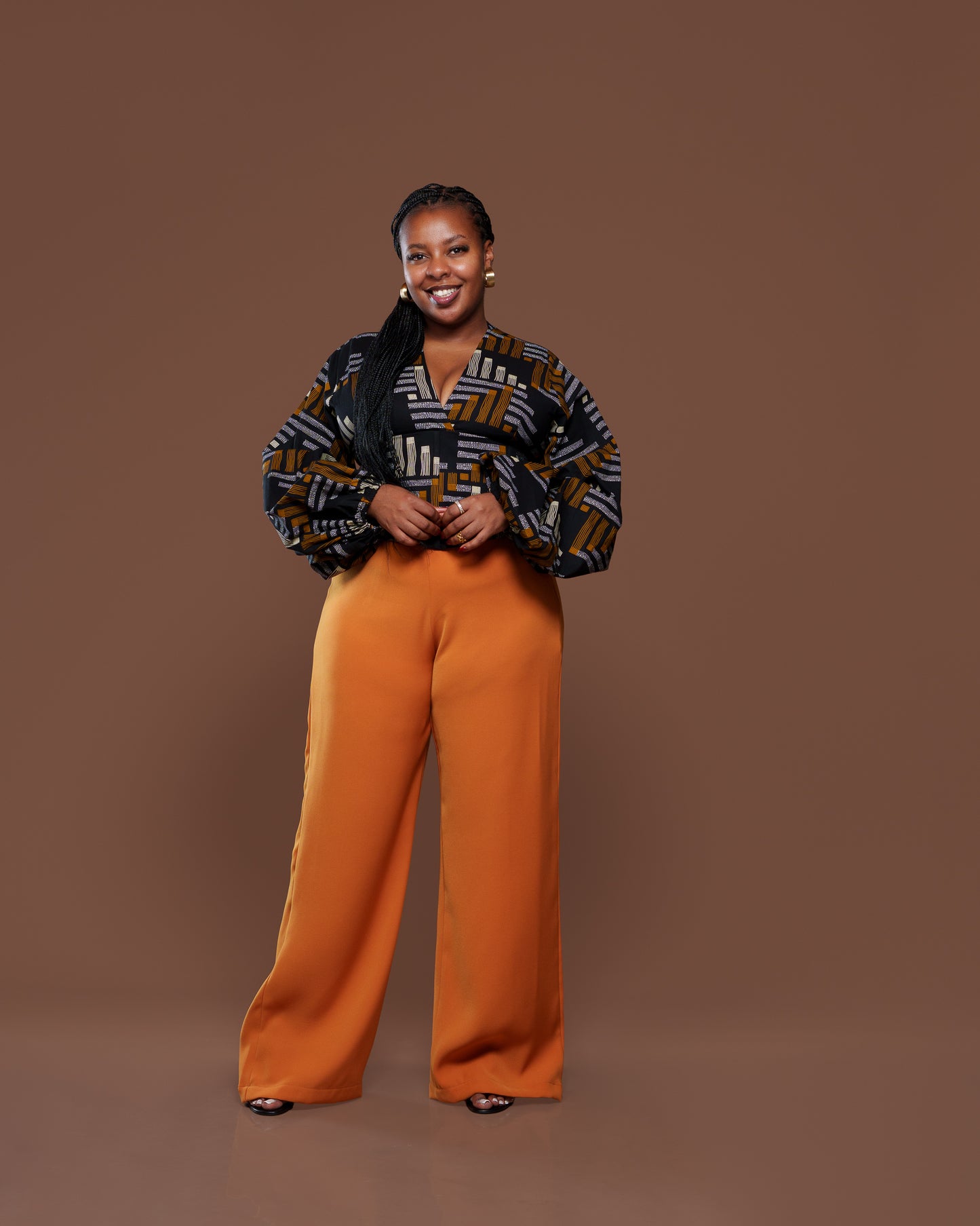 Fluid Semi-Fitted Pants in Mustard