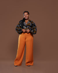 Fluid Semi-Fitted Pants in Mustard