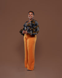 Fluid Semi-Fitted Pants in Mustard