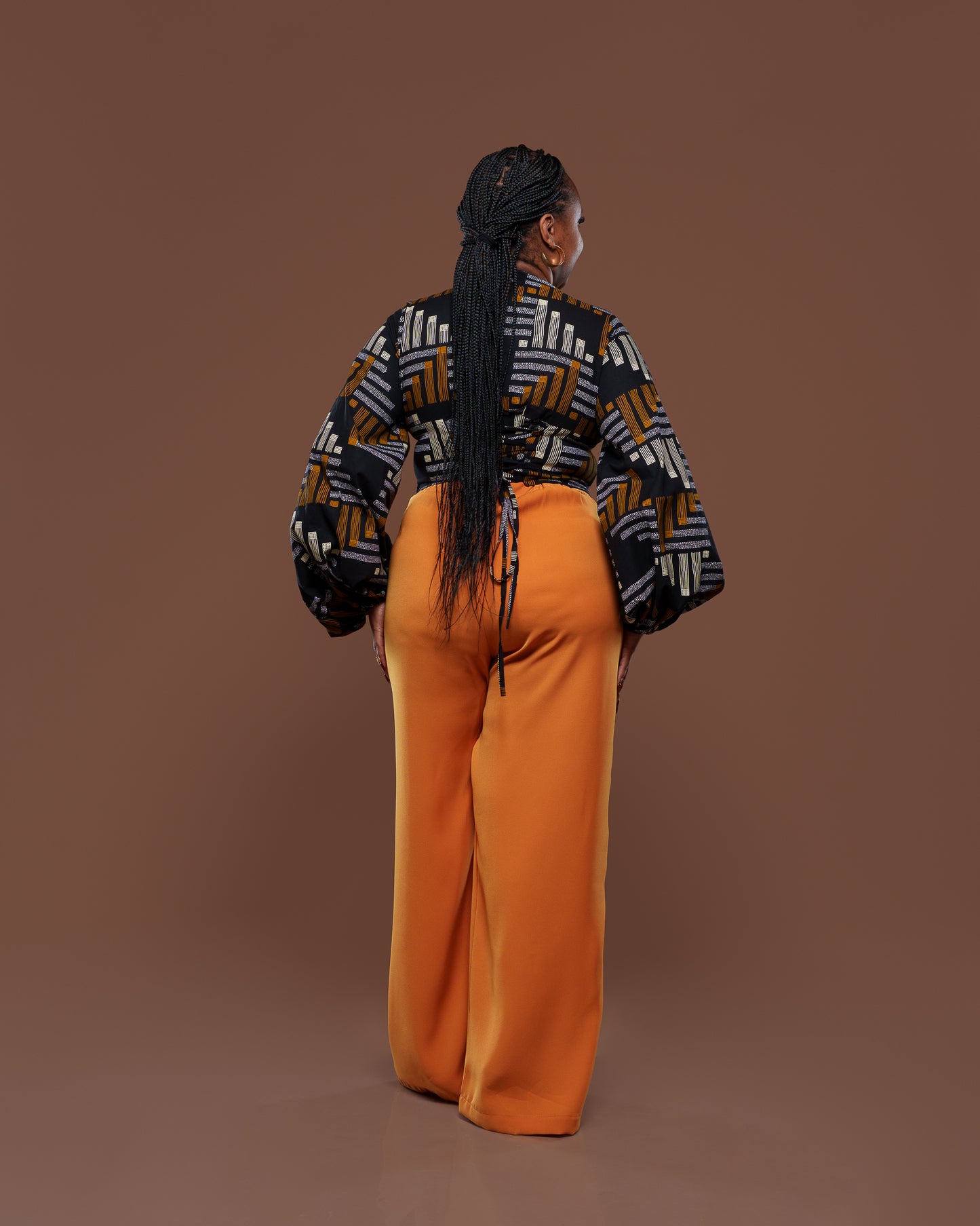 Fluid Semi-Fitted Pants in Mustard