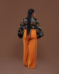 Fluid Semi-Fitted Pants in Mustard