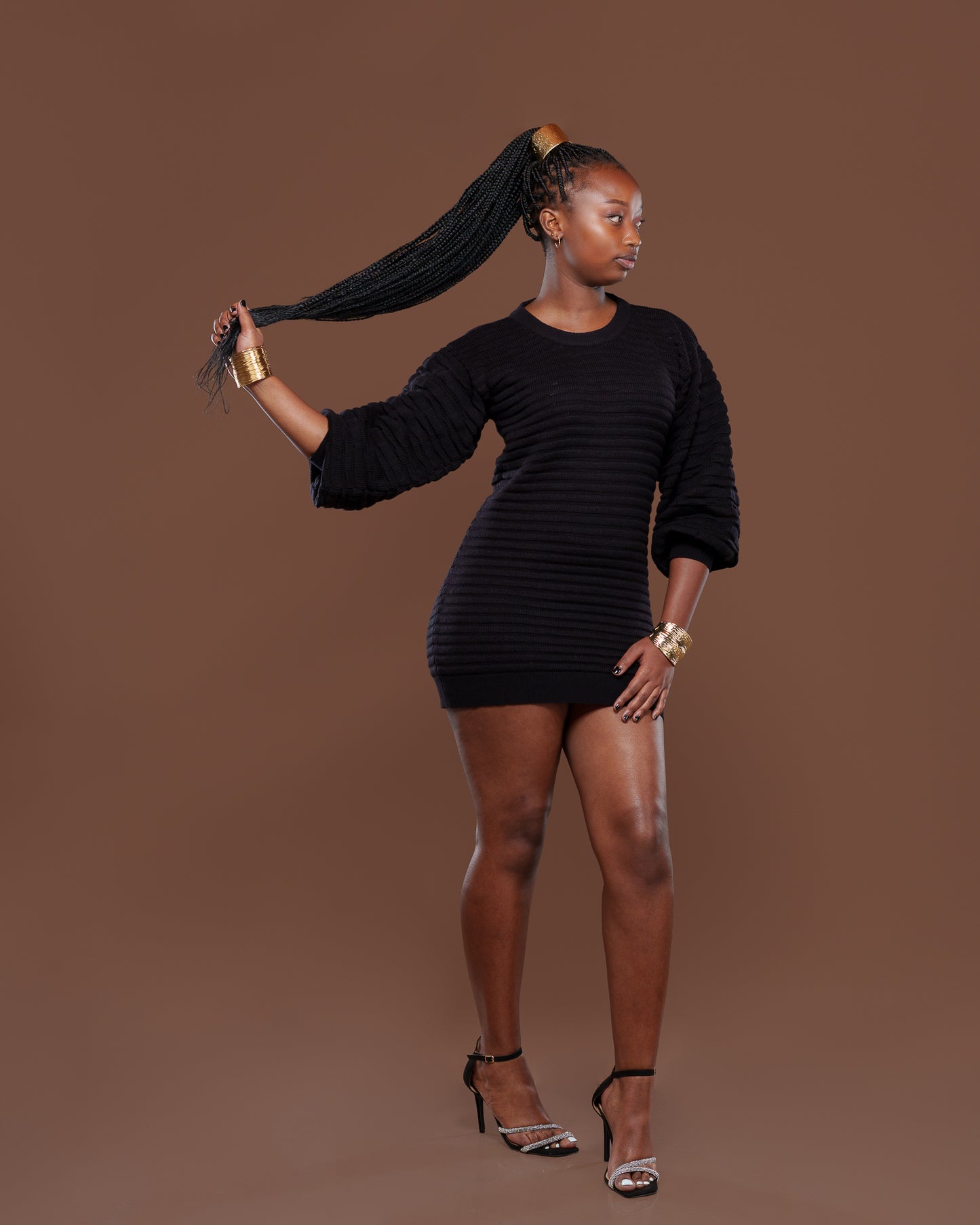 Sienna Sweater Dress In Black