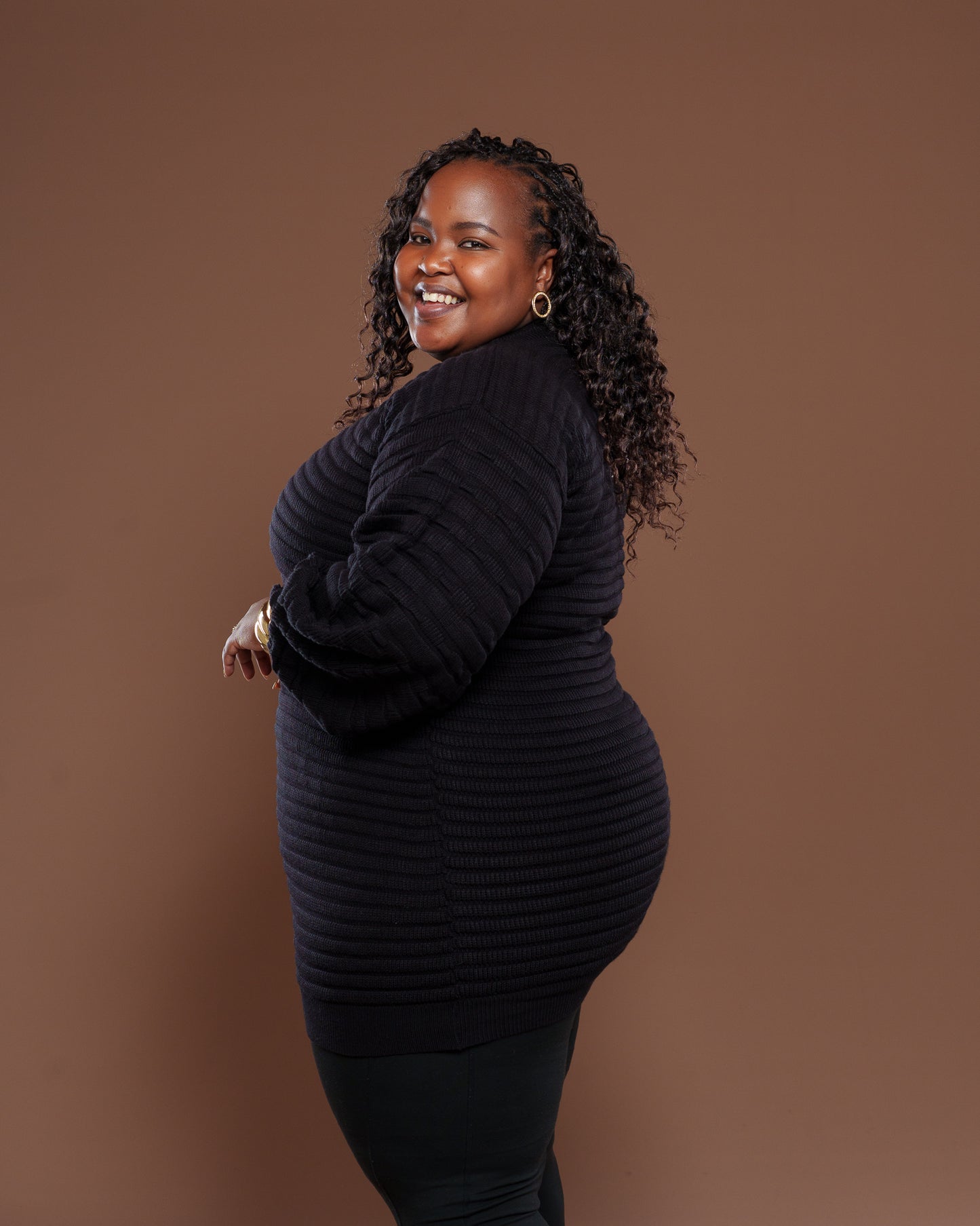 Sienna Sweater Dress In Black