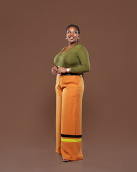 Long Sleeve V Neck Bodysuit in Jungle Green