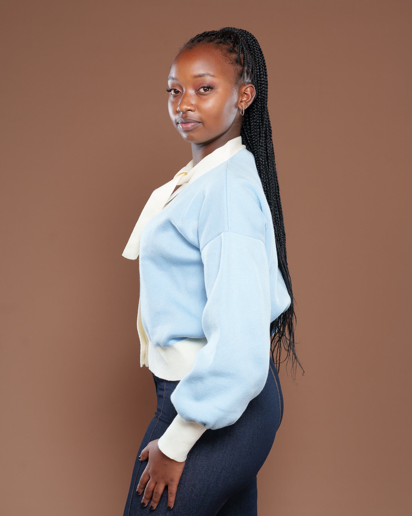 Maison Cardigan In Baby Blue