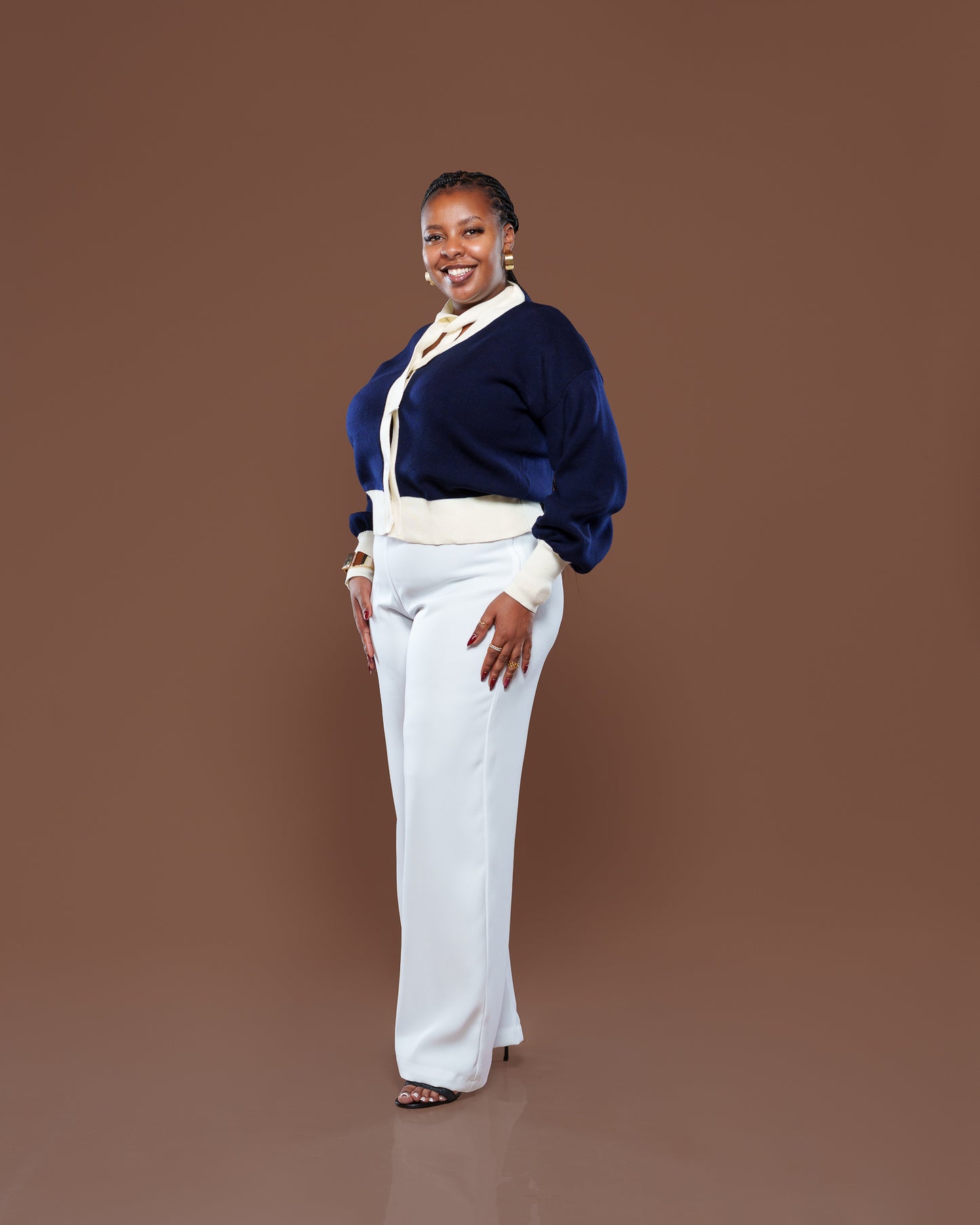 Fluid Semi-Fitted Pants in Pearl