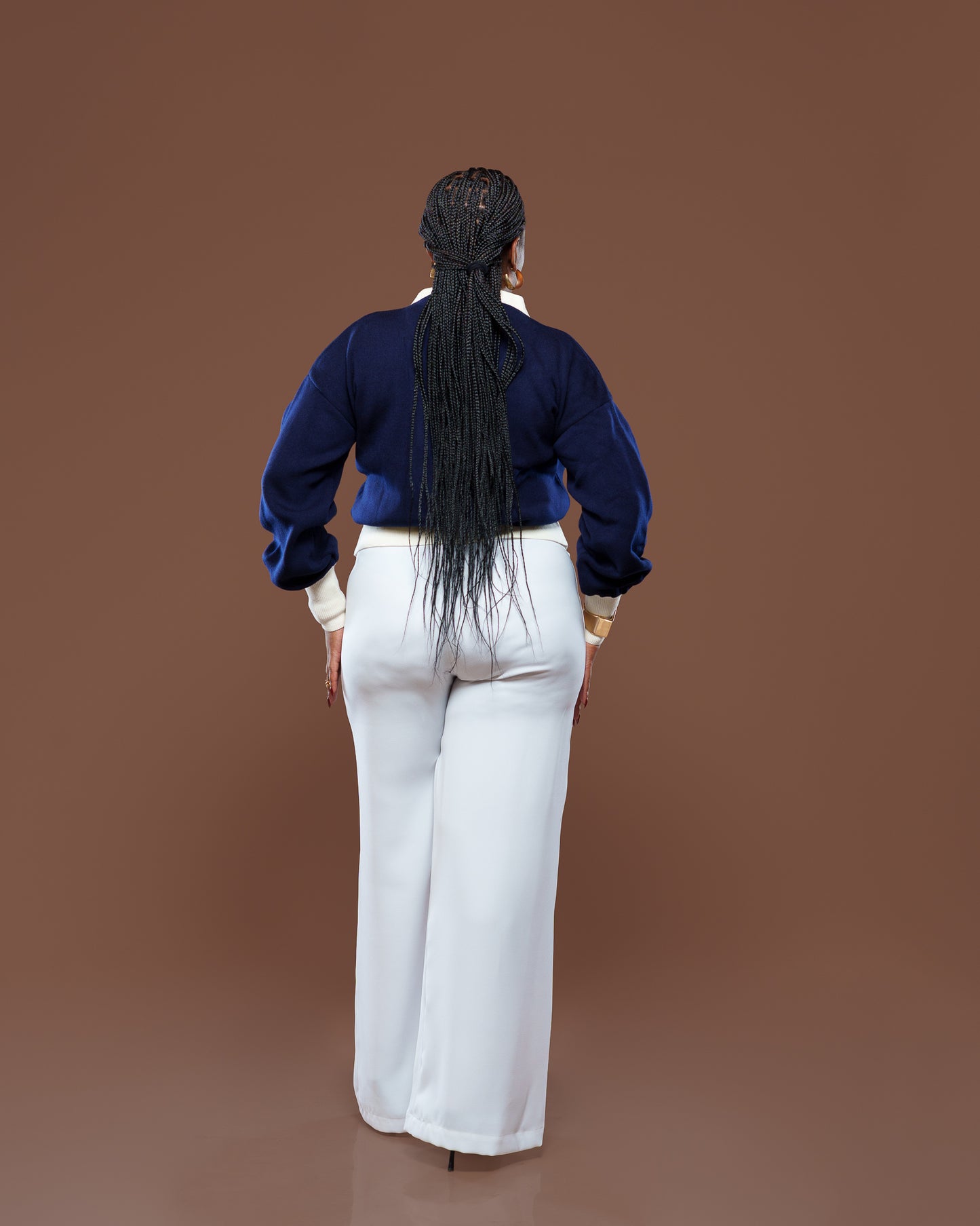 Fluid Semi-Fitted Pants in Pearl