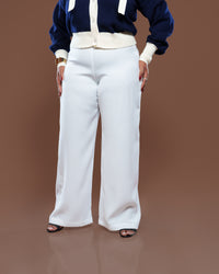 Fluid Semi-Fitted Pants in Pearl