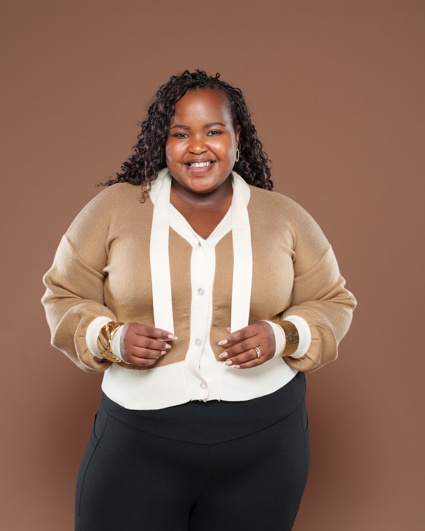 Maison Cardigan In Tan