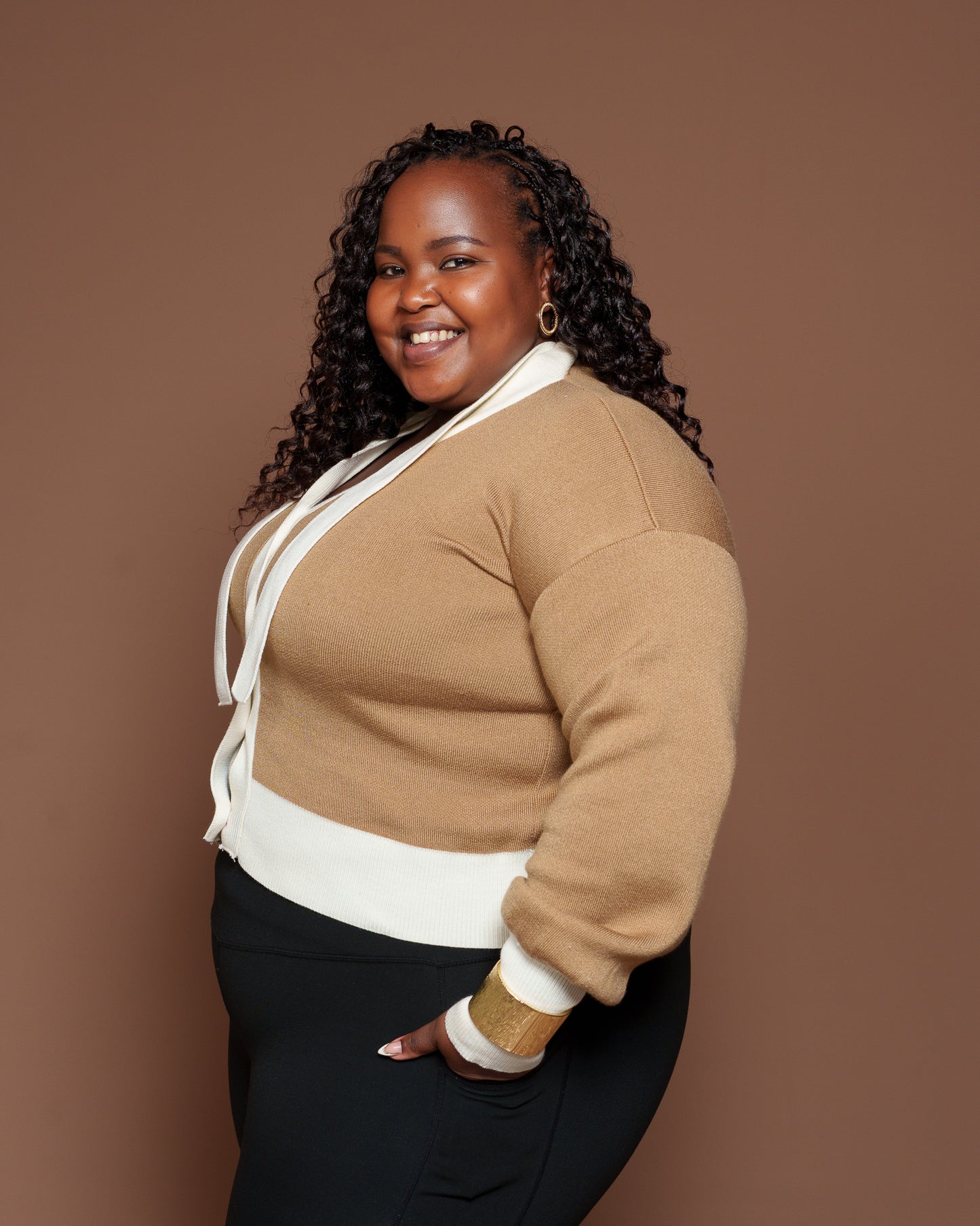 Maison Cardigan In Tan